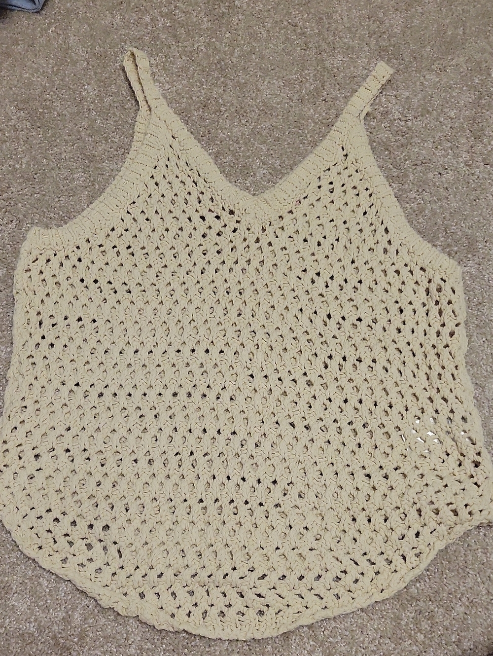 Free People BeachLight Cream Crochet V-Neck Tank Top